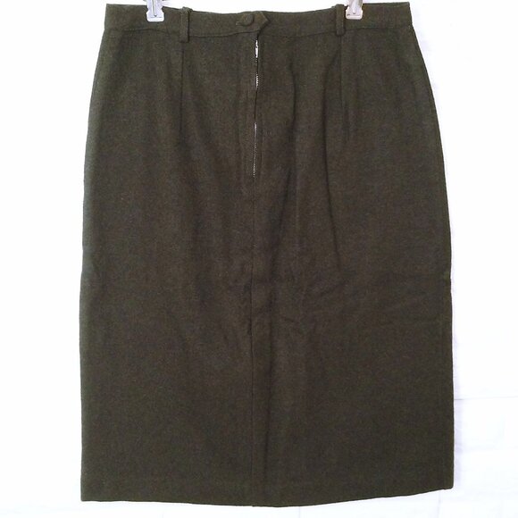 Vintage 60s Wiggle Pencil Skirt Lady-10 Wool Kick Pleat Metal Zip Top-Stitch - Picture 5 of 8